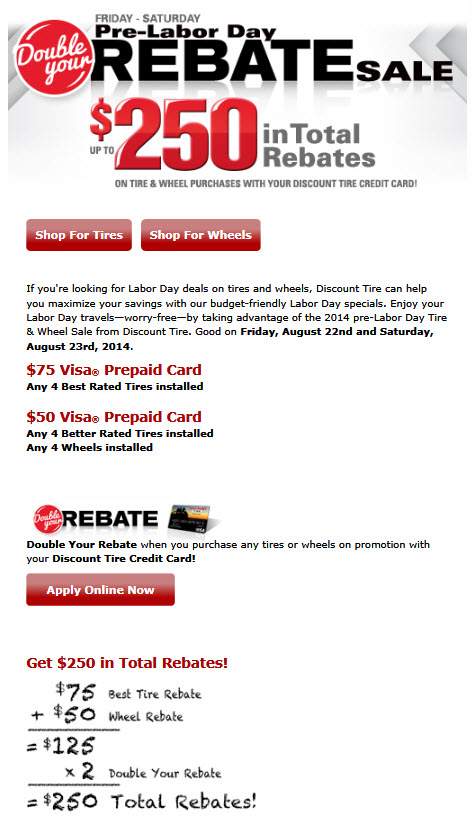 Discount Tire Labor Day Sale 2014 Tire Reviews And More
